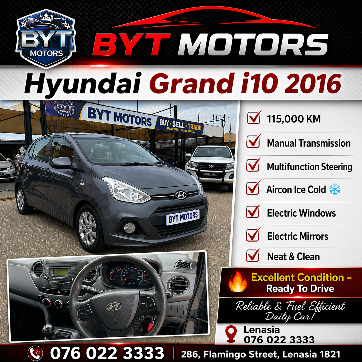 
								2016 Hyundai Grand i10 – 115,000KM | Manual | Fuel Efficient | Excellent Condition full									